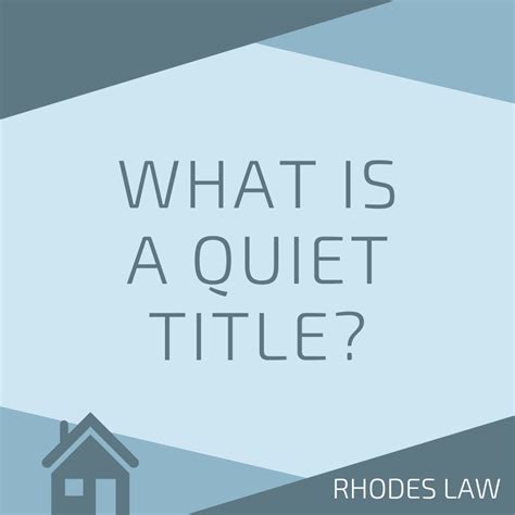 A quiet title action or a Quia Timet is an action brought in equity to resolve disputes or ...