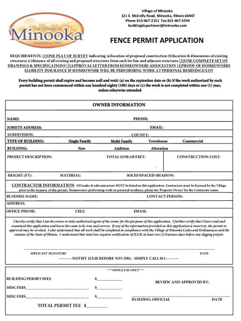 Image result for Fence Permit Example