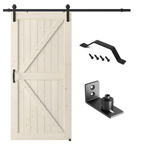 GOLDENPOLEY 42in x 84in Sliding Barn Door with 7 FT Barn Door Hardware Kit, DIY Unfinished K ...