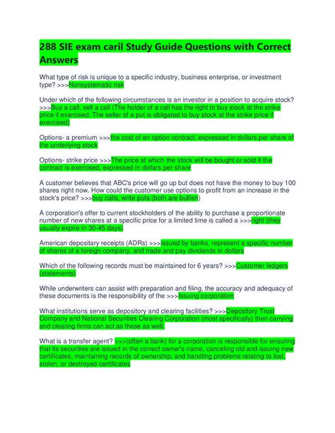 288 sie exam caril study guide questions with correct answers – Artofit