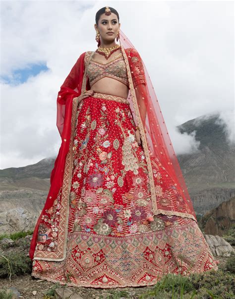 Gulposh Hand Embroidered Wedding Lehenga – Roopkala