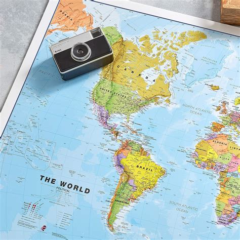 Maps International - World Map with Flags - India | Ubuy