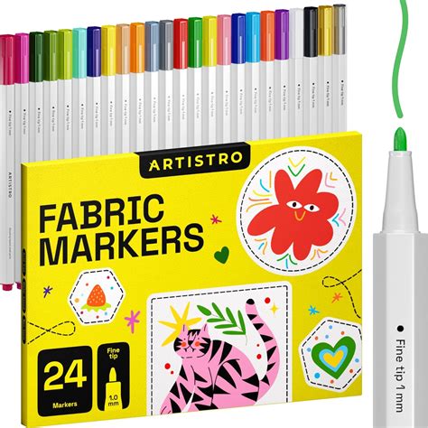 Amazon.com : ARTISTRO 24 Fabric Markers - Fine Tip Fabric Markers ...