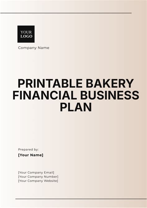 Free Bakery Business Plan Templates, Editable and Printable