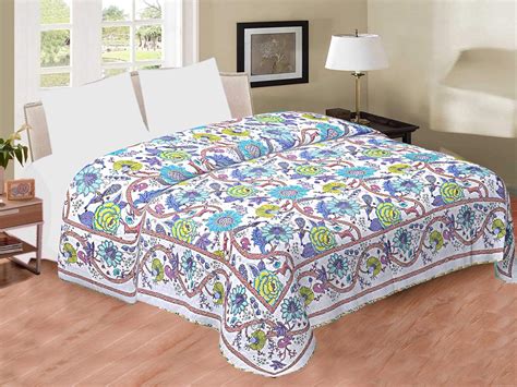 Buy Saryu Homes Cotton Machine Quilted Double Bedcover (Multicolor ...