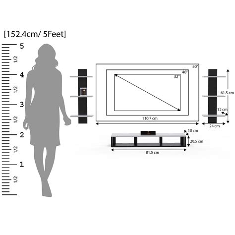 Buy Wooden Twist Wall Mounted TV Unit, Cabinet, with TV Stand Unit Wall ...