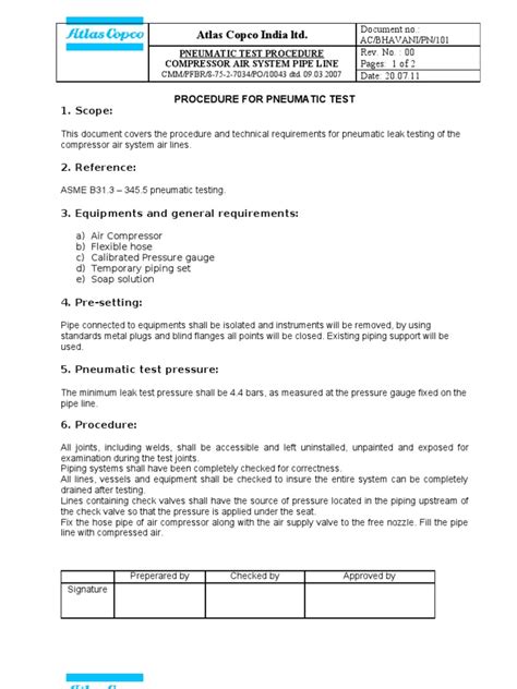 Pneumatic Pipe Testing Procedure 的图像结果