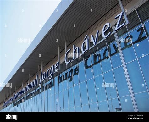 Facade of the new Jorge Chavez international airport in Lima, which ...