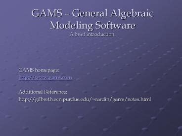 General Algebraic Modeling System 的图像结果