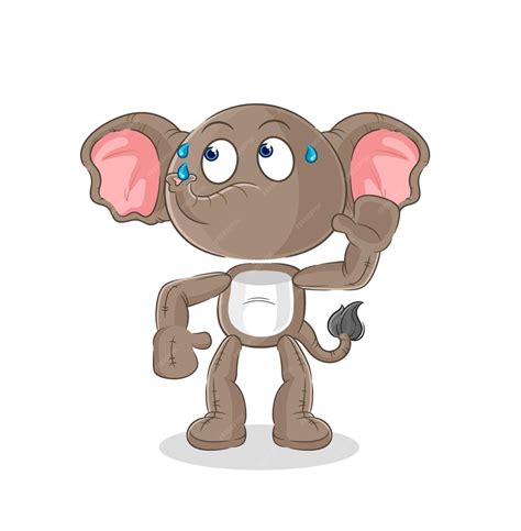 Elephant eavesdropping vector cartoon character | Premium Vector