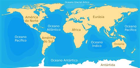 Mapa Mundi Continentes E Oceanos - FDPLEARN