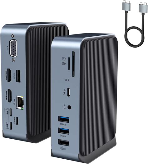 USB C Dockingstation Dual Monitor für MacBook Pro/Air, 15 in 2 USB C ...