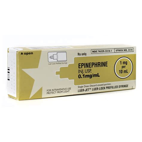 Epinephrine, 1:10,000, 0.1mg/mL, 10mL, 10 Syringe/Tray | McGuff