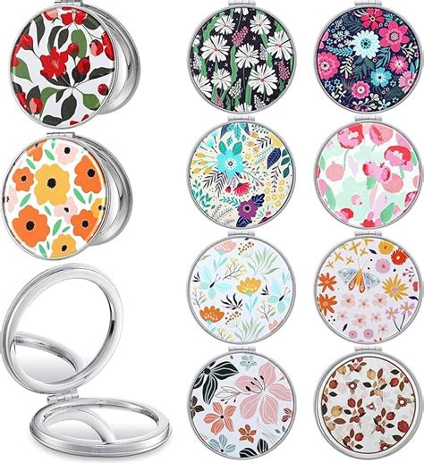 FEELHIGH 10 Pcs Compact Mirror Bulk for Women Double Sided Makeup ...
