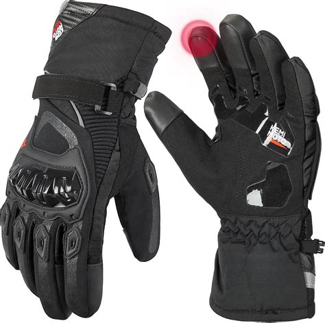 KEMIMOTO Winter Motorcycle Gloves for Men, Rainproof Riding Gloves with Touchscreen, Motorcycle ...