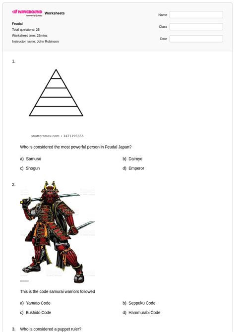 50+ Feudal Japan worksheets for Class 12 on Wayground | Free & Printable