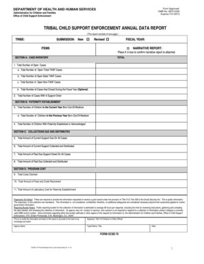 Fillable Online acf hhs Tribal Child Support Enforcement Annual Data ...
