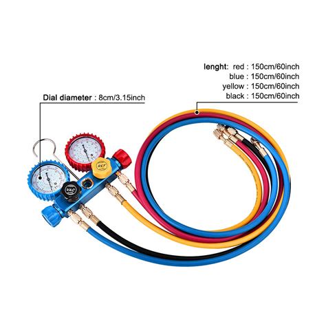 4YANG 4 Way AC Diagnostic Manifold Gauge Set for Freon Charging and ...