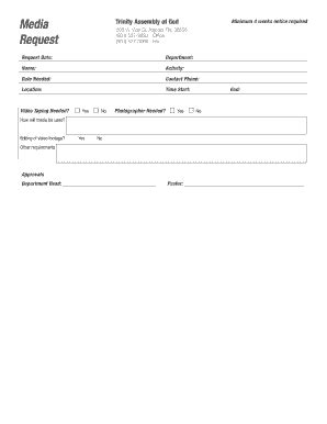 Fillable Online Media Request - Trinity Assembly Forms Fax Email Print ...