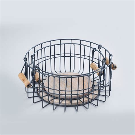 S/2 round baskets with handle – Indecraft