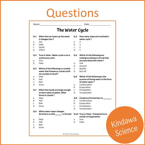 The Water Cycle Reading Comprehension Passage and Questions | Printabl ...