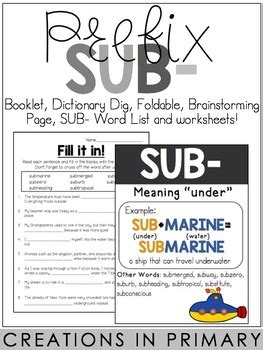 Prefix SUB- by Creations in Primary | TPT