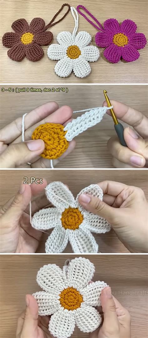 Image result for Crochet Keychain Tutorial Flower