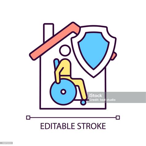 Mortgage Disability Insurance Rgb Color Icon Stock Illustration ...