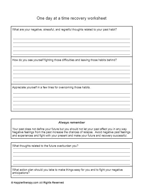Image result for Accountability in Recovery Worksheets