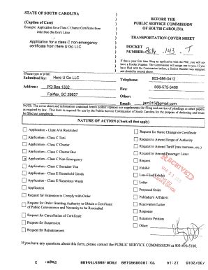 Fillable Online dms psc sc ) ) ) ) Application for a class C non ...