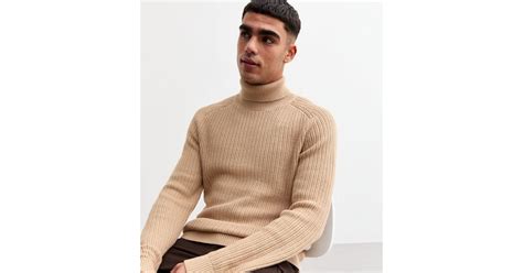 Jack & Jones Brown Cody Ribbed Roll Neck Jumper | New Look