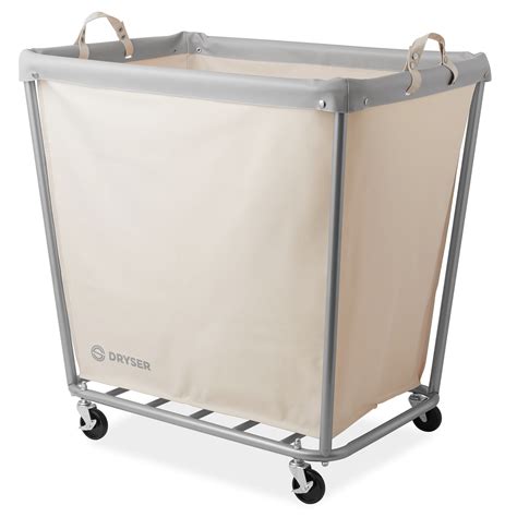 Dryser X-Large Rolling Canvas Basket Cart with Pull Handle - Commercial ...