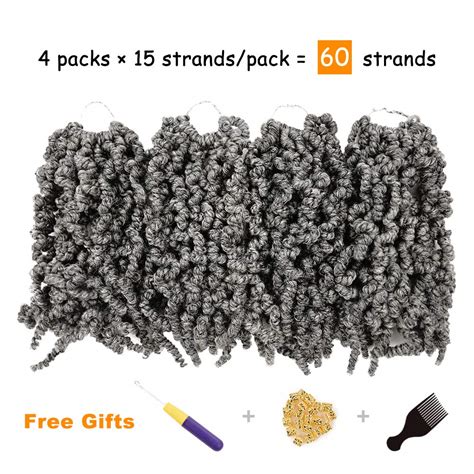 Buy 4 Packs Short Curly Pre-twisted Spring Braids Synthetic Crochet ...