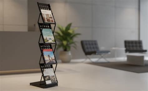 PAPPER VALLEY Zigzag Brochure Stand - 5 Slot A4 Metal Catalogue Holder ...