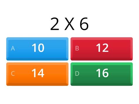 MULTIPLICATION TABLE - Quiz