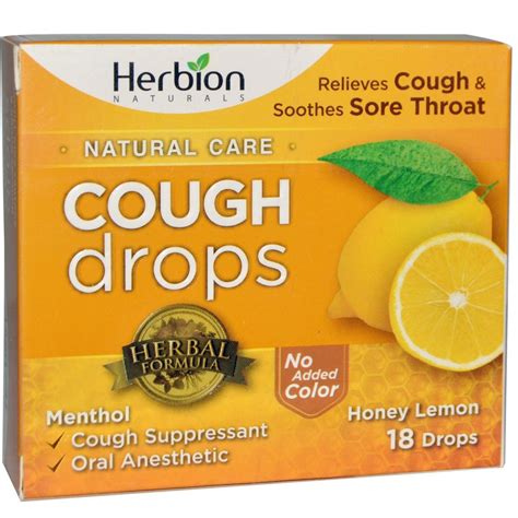 Cough Drops - Honey Lemon - 18 Drops - Herbion Naturals