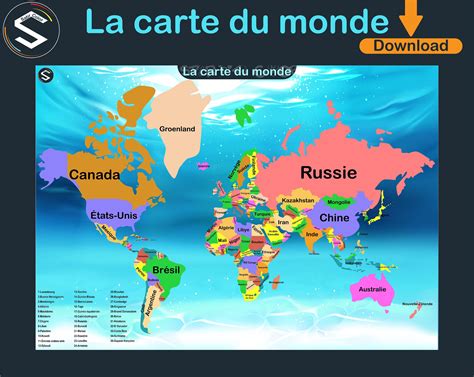 French Language World Map 的图像结果
