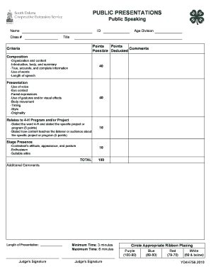 Fillable Online sdstate PUBLIC PRESENTATIONS Fax Email Print - pdfFiller