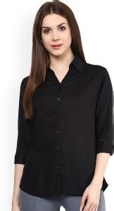 Fancy Collection Women Self Design Formal Black Shirt - Buy Fancy ...