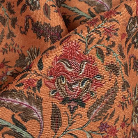 Sandstone Orange Floral Pattern Digital Print Crepe Silk Fabric – Fabcurate