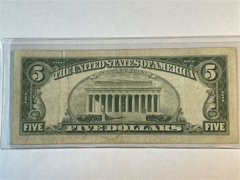 1963 $5 Five Dollar Bill - RED SEAL / STAR NOTE Federal Reserve Note ...