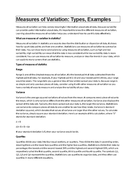Image result for Statistics Chapter Measure of Variation