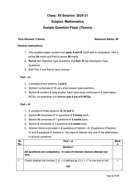 CBSE-Class-12-Maths-Sample-Paper-2021 - Class: XII Session: 2020- 21 ...