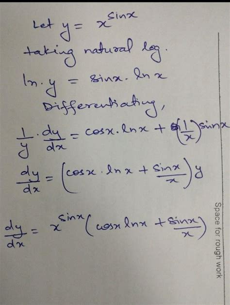 diffrentiate x^sinx - Brainly.in