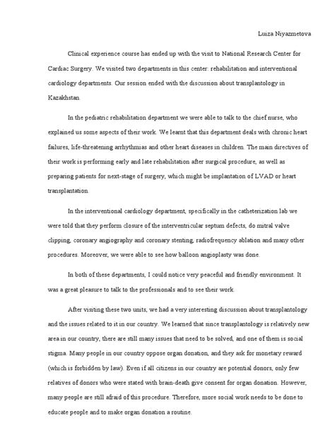 Image result for Reflective Writing Sample PDF