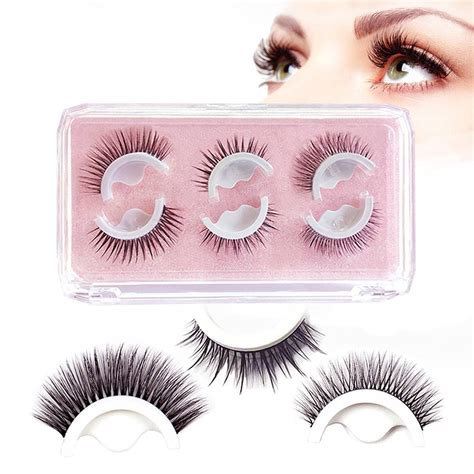 Amazon.com: Ksiliup Reusable Self Adhesive Eyelashes 3 Styles False ...