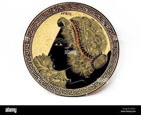 Greek Plate Depicting Erato A Greek Muse Of Lyric Poetry Stock Photo ...