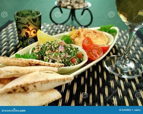 Hummus and Pita Bread stock photo. Image of natural, glass - 6365862