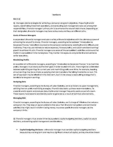 Section A - Ques 1 - Rob and Anna are each trading 1000 shares. The ...