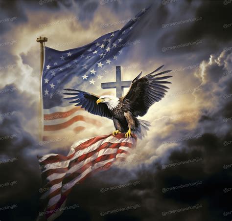 USA Patriot Eagle American Flag Cross Design Digital Download ...